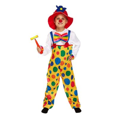 Kinderkostüm Bunter Clown Clownskostüm rote Nase Hammer 4 - 12 Jahre Kostüm