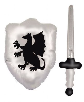 aufblasbares Ritterset Schwert Schild Drache Accessoires f. Ritter aufblasbar