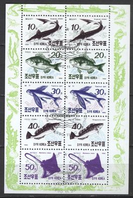 Korea KB Mi 3154 - 3158 gest Fische mot1335