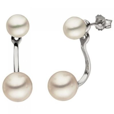 Ohrhänger 925 Sterling Silber 4 Süßwasser Perlen Ohrringe Perlenohrringe