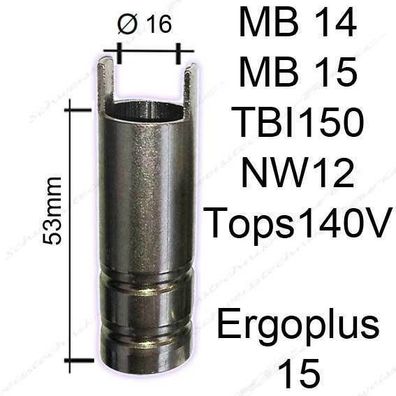 MB 400 MB 401 Ergoplus 400 TBI 411  M8 0,8mm Reparaturset MIG/MAG Brennerhals 