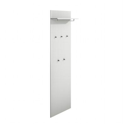 Wandgarderobe Garderobenpaneel Garderobe Flur Diele 160 cm Weiß Hochglanz - Oliva