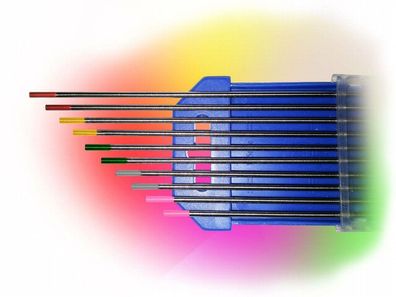 10 Wolframelektroden Rainbow Set 1,6 x175mm WIG Tungsten Wolfram Elektrode Nadel