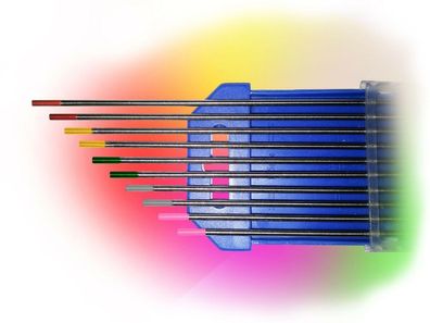 10 Wolframelektroden Rainbow Set 2,0 x175mm WIG Tungsten Wolfram Elektrode Nadel