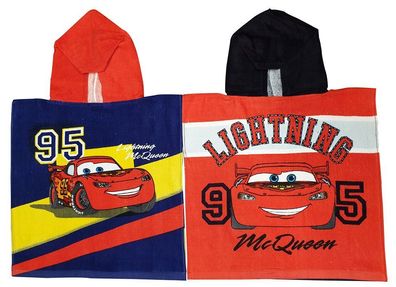 Disney Cars Lightning McQueen Poncho aus 100% Baumwolle in verschiedenen Farben
