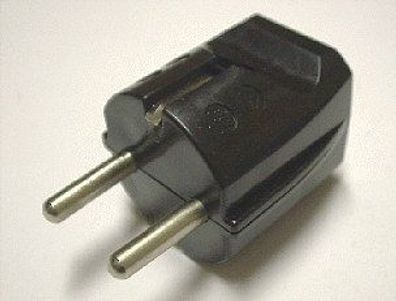Schukostecker - Netzstecker Schutzkontakt Stecker schwarz gerade 250V 16A