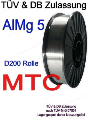 AlMg5 3.3556 Alu Aluminium Schweißdraht 1,0mm 2 kg MARKE MTC Welding Wire