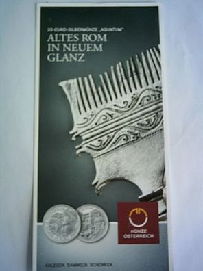 Folder 20 euro 2011 Österreich Auguntum Silber