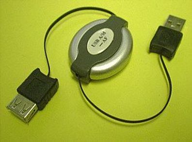USB 2.0 Adapter A-M / A-F Stecker Buchse - ausziehbar