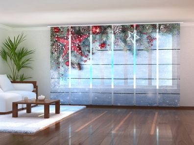 Fotogardinen Weihnachtsbaum Schiebevorhang Schiebegardinen 3D Fotodruck,auf Maß 