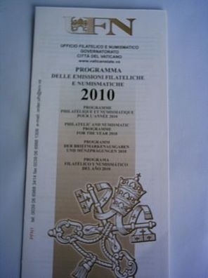 Folder Vatikan 2010 Münzen Briefmarken Ausgabeprogramm Papst Benedikt XVI. Ratzinger