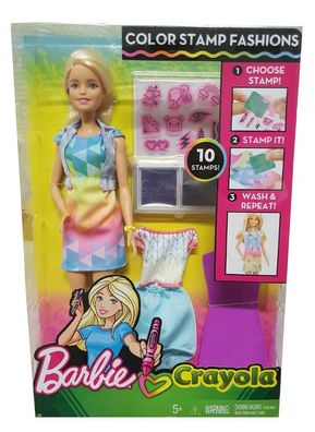 Mattel Barbie Puppe - Mode-Set mit farbigen Stempeln zum selbst kreieren