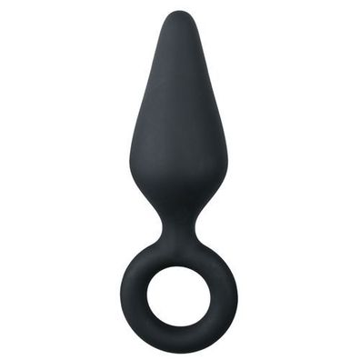 Easytoys Anal Collection Schwarzer Buttplug mit Zugring Gro? - Farbe: Schwarz