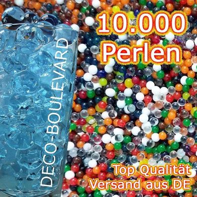 10.000 Stück Wasserperlen - BLAU - Gelperle Gelmurmel Gelkugel Orbeez Aqualinos