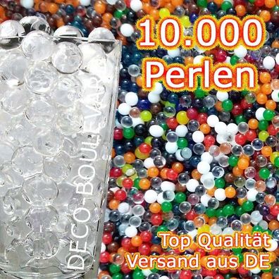 10000 Stück Wasserperlen - Transparent - Gelperle Gelmurmel Gelkugel Orbeez Aqua