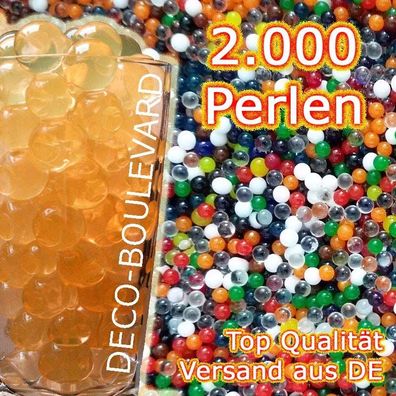 2000 Stück Wasserperlen - ORANGE - Gelperle Gelmurmel Gelkugel Orbeez Aqualinos