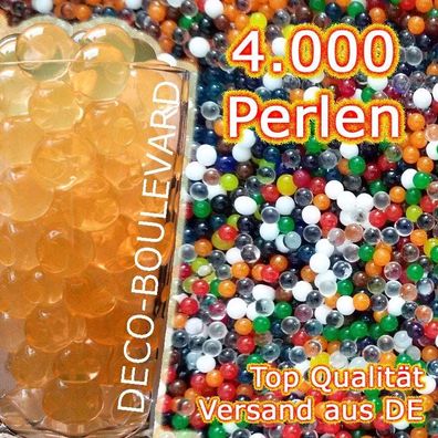 4000 Stück Wasserperlen - ORANGE - Gelperle Gelmurmel Gelkugel Orbeez Aqualinos