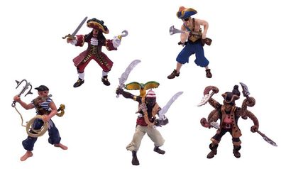 Set 5 Piraten Spielfiguren - Piratenfiguren