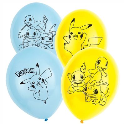 Party Ballons | 6 Stück | Pokemon | Luftballons | Kinder Geburtstag