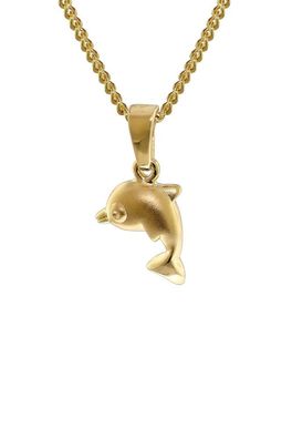 trendor Schmuck Gold 333 Delfin-Anhänger mit 40 cm goldplattierter Halskette 35768