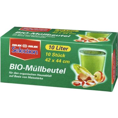 0,66 Euro pro St?ck Selection Bio-M?llbeutel 10 St?ck 10 Liter 42x44 cm Maisst?
