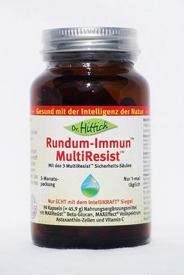 Dr. Hittich Rundum-Immun MultiResist, 90 Kaps, bioaktives Beta-Glucan, Astaxanthin