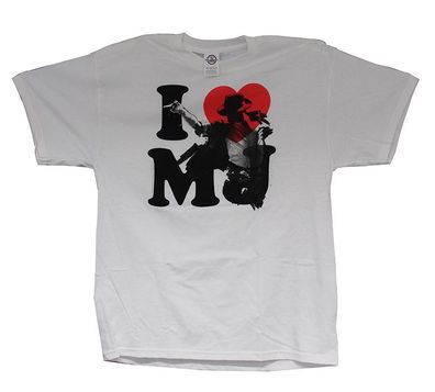 I Love MJ T-Shirt Weiß ( Michael Jackson ) Größe L