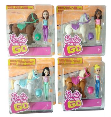 Barbie on the go Puppe mit verschiedenen Puppen und Pferden FHV60