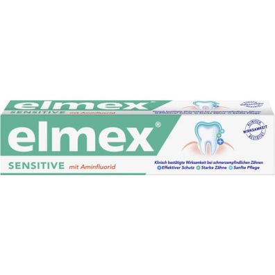 123,87EUR/1l Elmex Zahncreme Sensitive 75ml Tube Zahnpflege Mundpflege