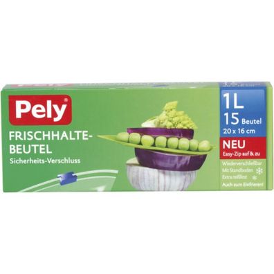 0,50 Euro pro St?ck Pely Frischhaltebeutel 1L 15 St?ck made in Germany