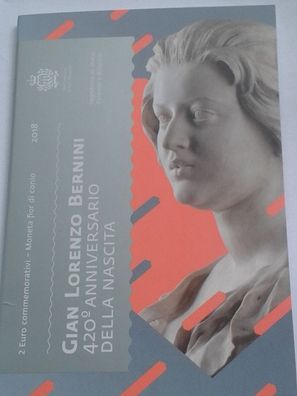 2 euro 2018 San Marino Gian Lorenzo Bernini 420. Geburtstag im Folder