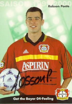 Bayer Leverkusen Saison 99/00 Robson Ponte - handsigniertes Autogramm!!!