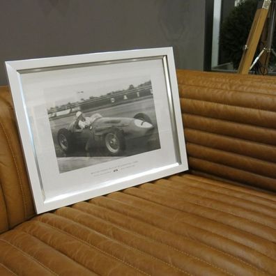 Foto Wandbild Fan Britisch Grand Prix Maserati 250 Oldtimer Antik Nostalgi Optik weiß