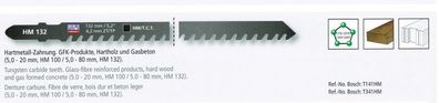 1 HM Stichsägeblatt 100mm , für Bosch , für GFK, Gasbeton, Hartholz