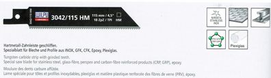 2 HM Säbelsägeblätter 115mm , für VA, GFK, Epoxy, Plexiglas