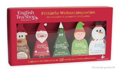 Tee Geschenk Fröhliche Gesellen € 49,75/100g Rot 10 Teepyramiden Nikolaus Advent