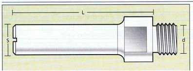 Adapter Schaft 12mm auf Gewinde M10x1,5 AG