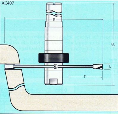 Beckenaustrennfräser D 75 x Schaft 12mm mit Lager, für Corian
