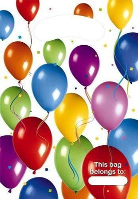 Balloons Fiesta Party Bags Kunststoff Tüten Mitbringsel 6 Stück Geschenktüte