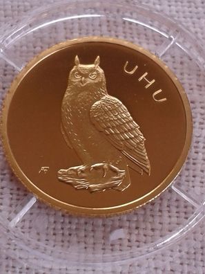 20 euro 2018 Uhu D München 1/8 Unze Gold Deutschland Heimische Vögel 3,89g Gold