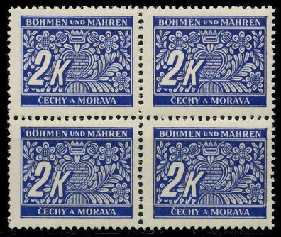 BÖHMEN MÄHREN PORTO Nr 11 postfrisch Viererblock X7B66A2
