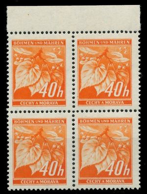 BÖHMEN MÄHREN 1939-1940 Nr 38 postfrisch Viererblock OR X826A0A