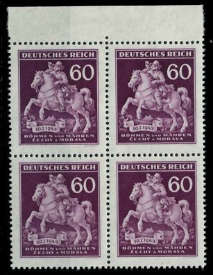 BÖHMEN MÄHREN 1943 Nr 113 postfrisch Viererblock ORA X82AC36