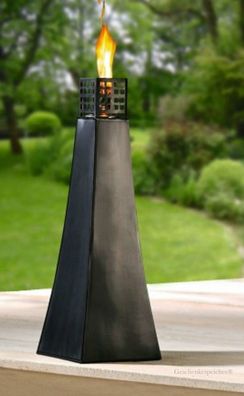 XXL Gartenfackel Öl Lampe Metall Schwarz Gartenlicht Terrasse Garten Höhe 76 cm