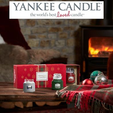 Yankee Candle Geschenkset 3 Housewarmer Small Jar Edle Geschenkbox Winterdüfte