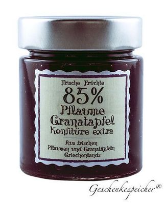 Pflaume Granatapfel Konfitüre Extra 85 % Fruchtanteil €3,31/100g Deligreece 180g