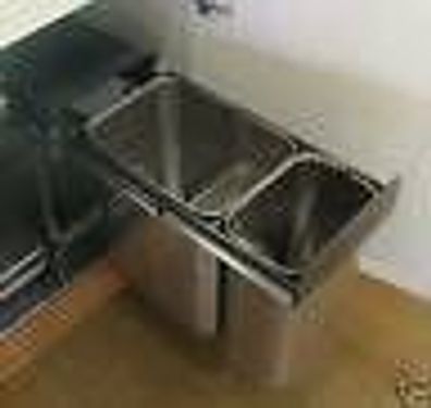 WESCO Abfallsammler 757624-42 Mülleimer Edelstahl 20 + 10 Liter Vollauszug