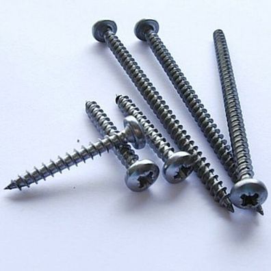 100 Spanplattenschrauben 9049 Holzschrauben 4mm KREUZ EdelstahlVA Linsensenkkopf