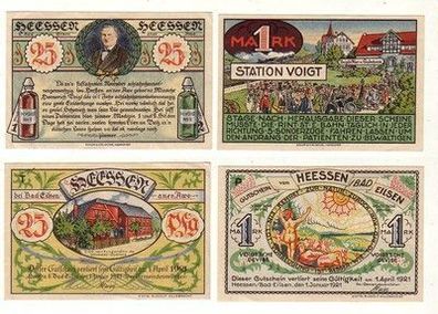 2 Banknoten Notgeld Heesne bei Bad Eilsen 1921