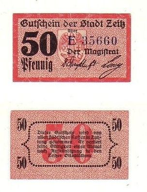 50 Pfennig Banknote Notgeld Stadt Zeitz um 1920